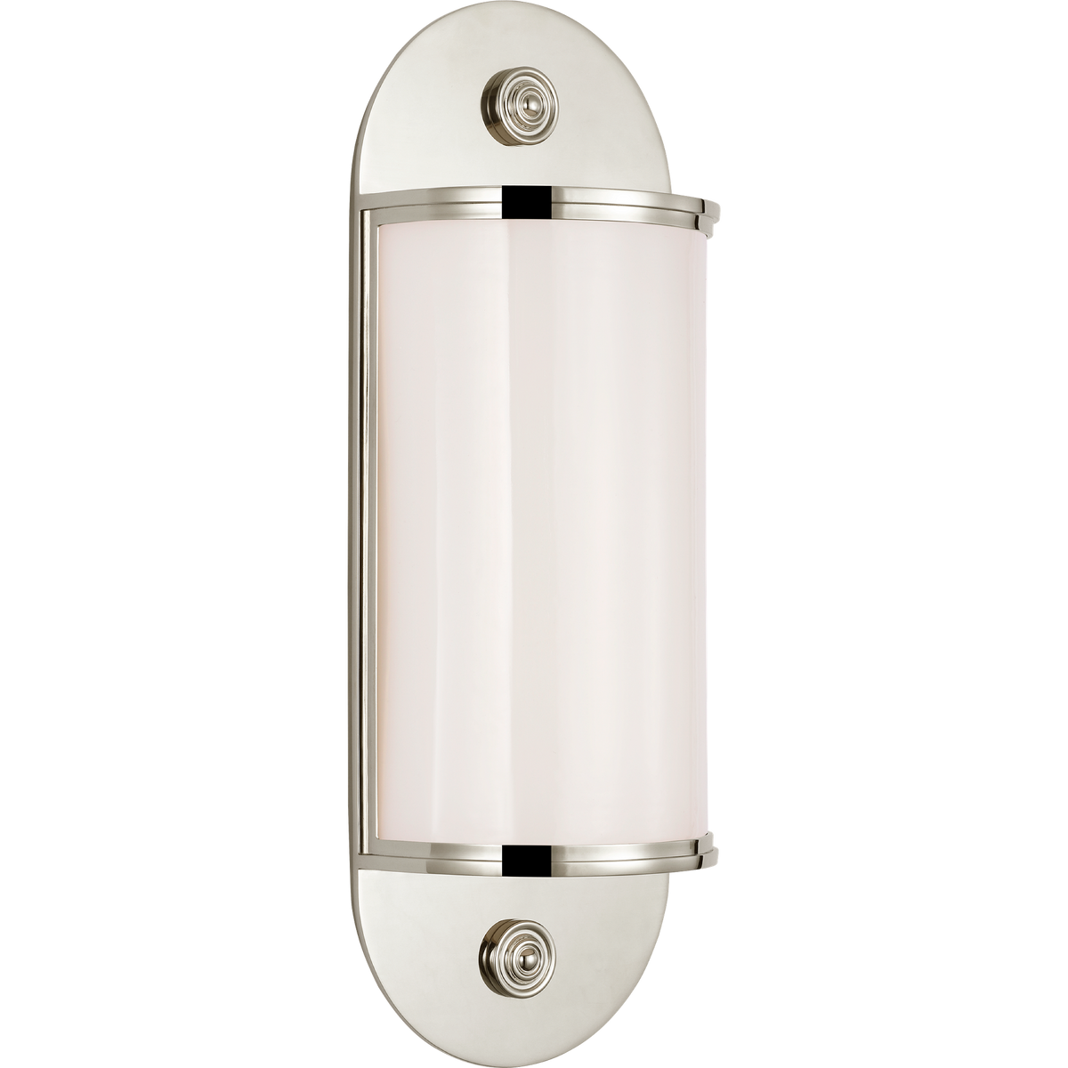 Chapman & Myers Newfield 14" Bath Sconce in Polished Nickel with White Glass W5" x H13.5" x E3"
