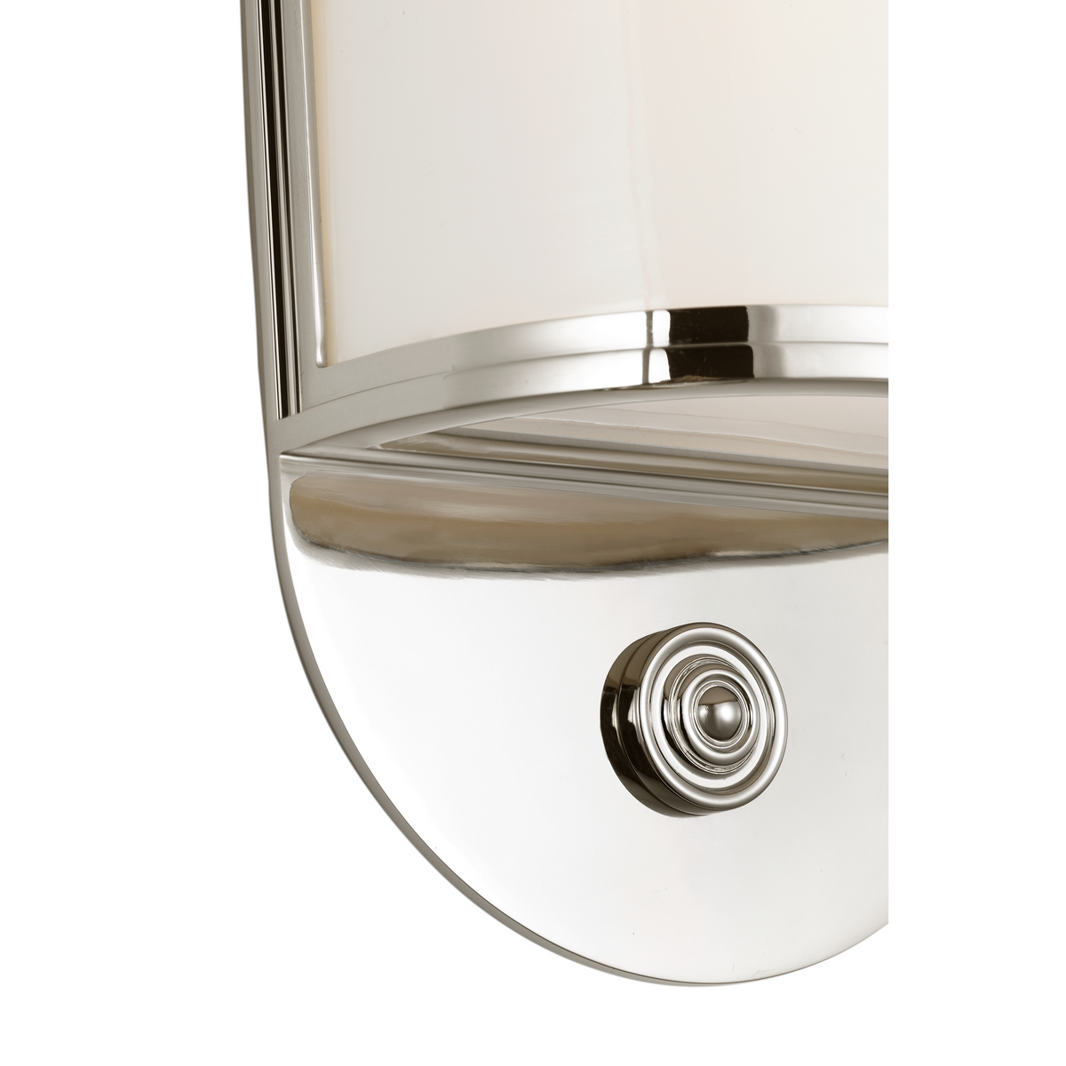 Chapman & Myers Newfield 14" Bath Sconce in Polished Nickel with White Glass W5" x H13.5" x E3"
