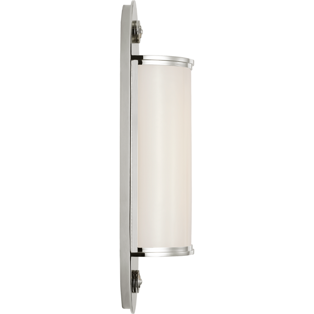 Chapman & Myers Newfield 14" Bath Sconce in Polished Nickel with White Glass W5" x H13.5" x E3"