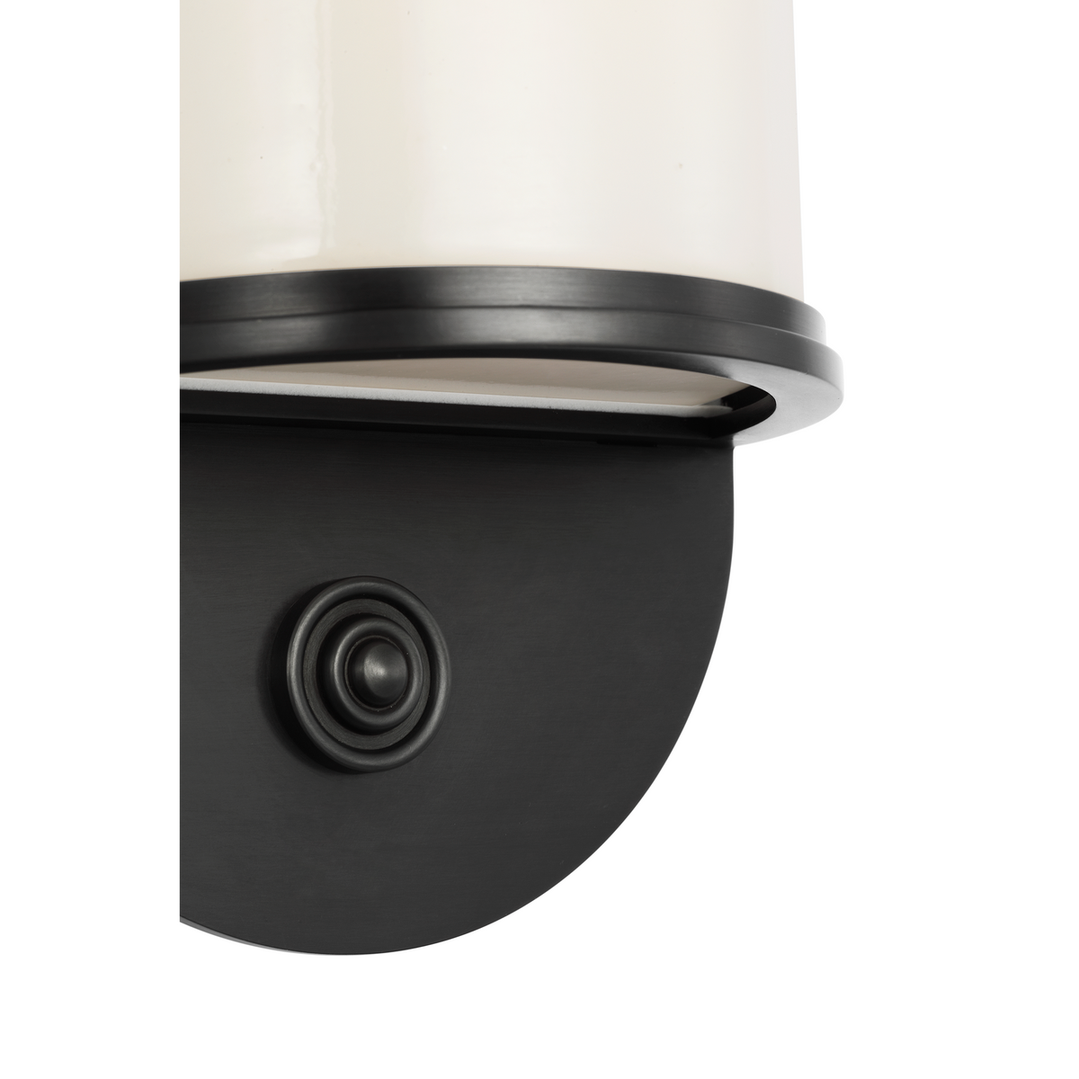 Chapman & Myers Newfield 20" Bath Sconce in Bronze with White Glass W5" x H20" x E3"