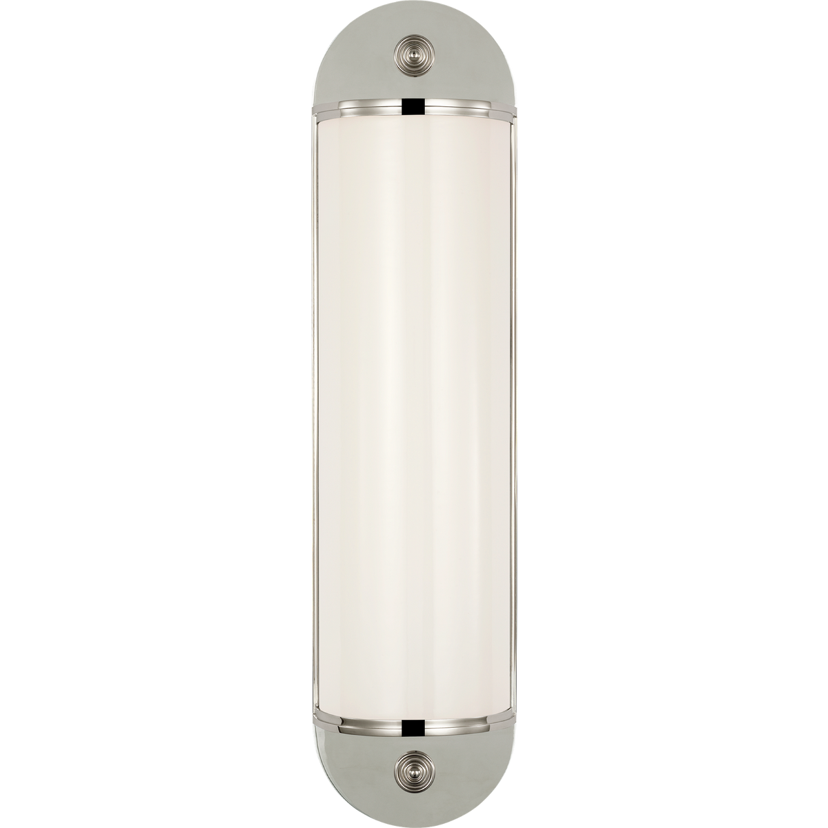 Chapman & Myers Newfield 20" Bath Sconce in Polished Nickel with White Glass W5" x H20" x E3"
