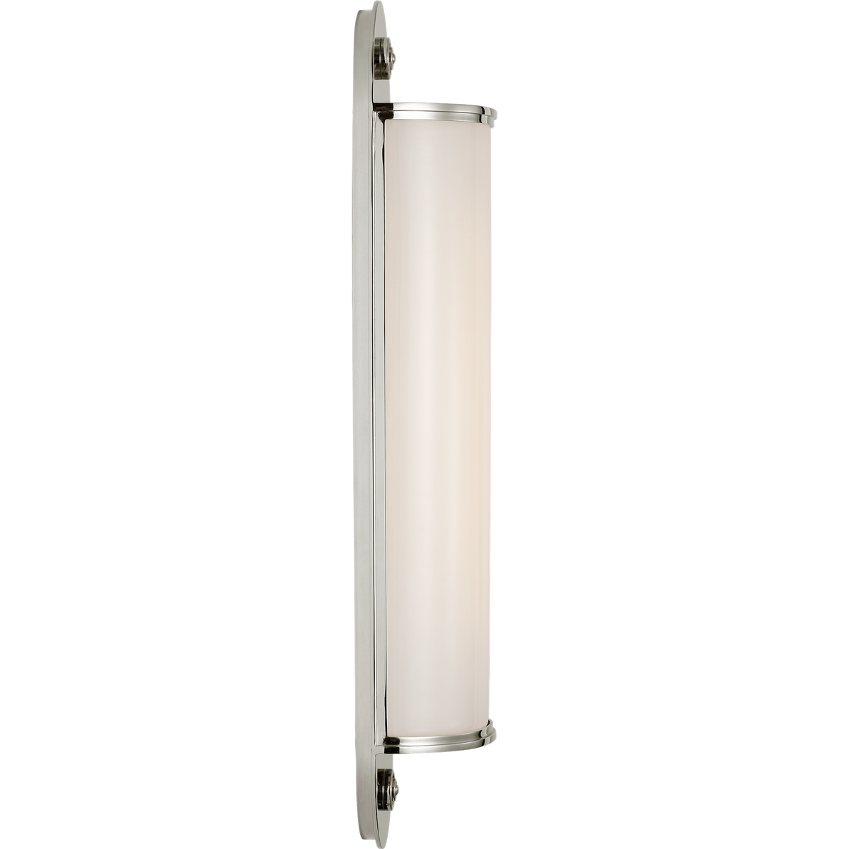 Chapman & Myers Newfield 20" Bath Sconce in Polished Nickel with White Glass W5" x H20" x E3"