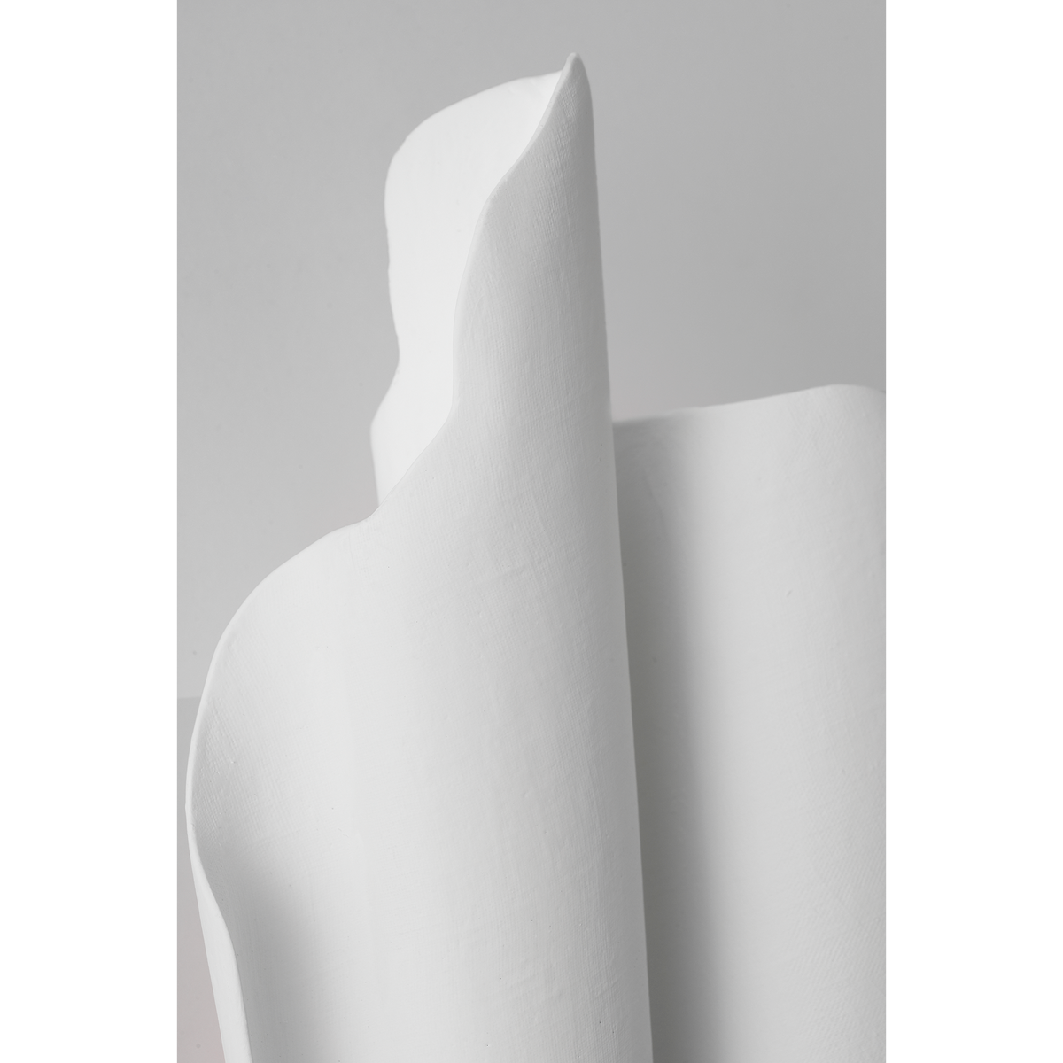 Fisher Weisman Millicent 31" Gathered Right Wall Washer in Plaster White W14" x H31.5" x E4"