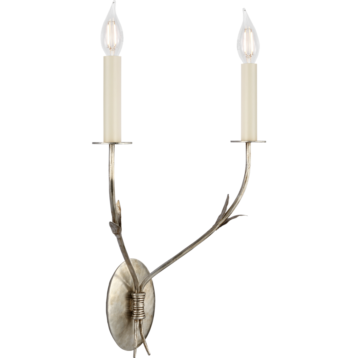 Fisher Weisman Florenz 18" Double Sconce in Silver Lustre W14" x H18.25" x E5.75"
