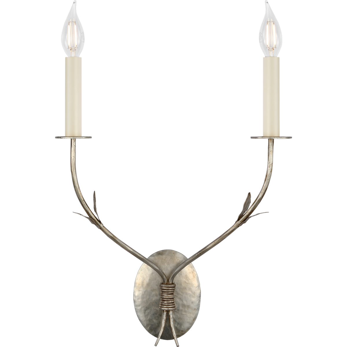 Fisher Weisman Florenz 18" Double Sconce in Silver Lustre W14" x H18.25" x E5.75"