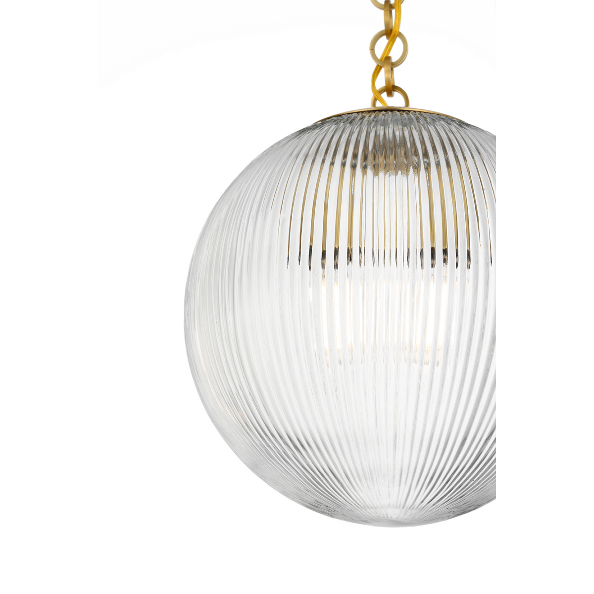 Julie Neill Isadora 12" Pendant in Antique-Burnished Brass with Clear Glass W12" x H13.25"