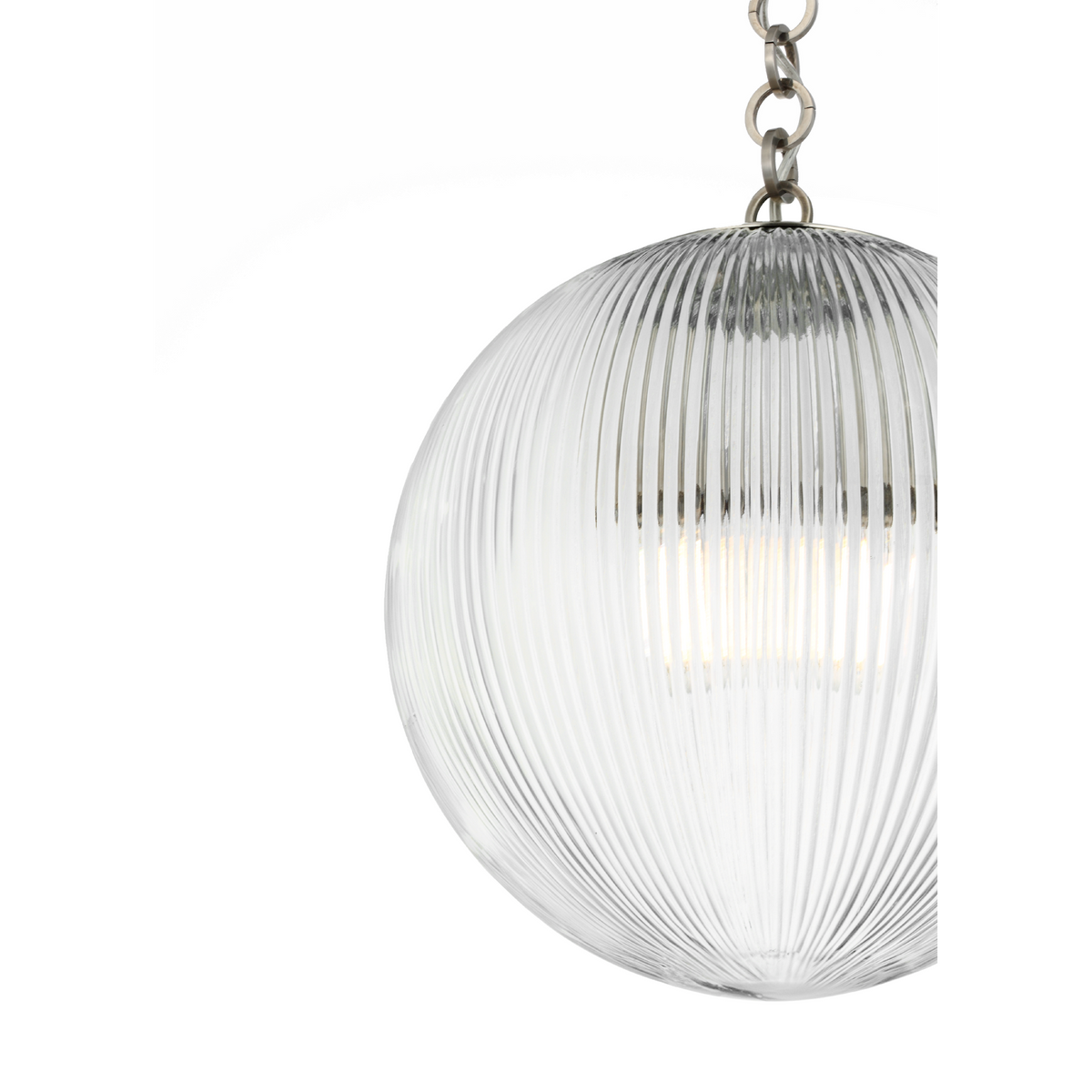 Julie Neill Isadora 12" Pendant in Pewter with Clear Glass W12" x H13.25"