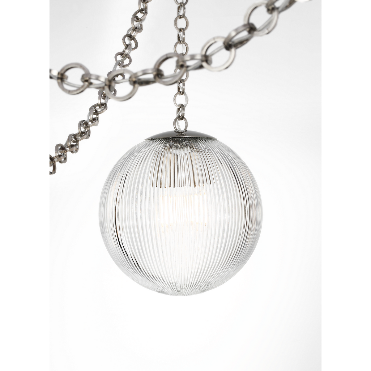 Julie Neill Isadora 12" Pendant in Pewter with Clear Glass W12" x H13.25"