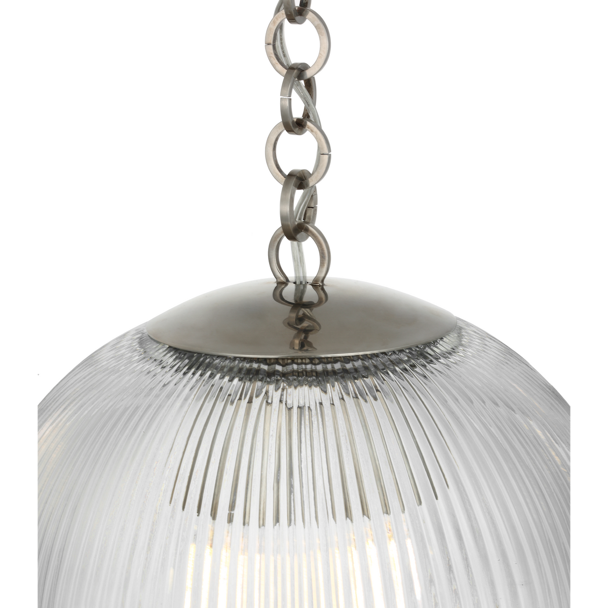 Julie Neill Isadora 12" Pendant in Pewter with Clear Glass W12" x H13.25"