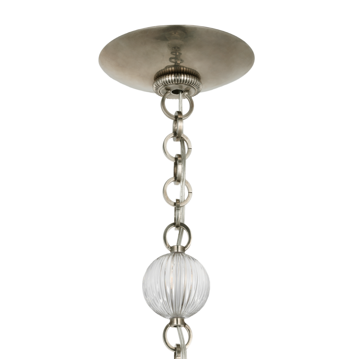 Julie Neill Isadora 12" Pendant in Pewter with Clear Glass W12" x H13.25"