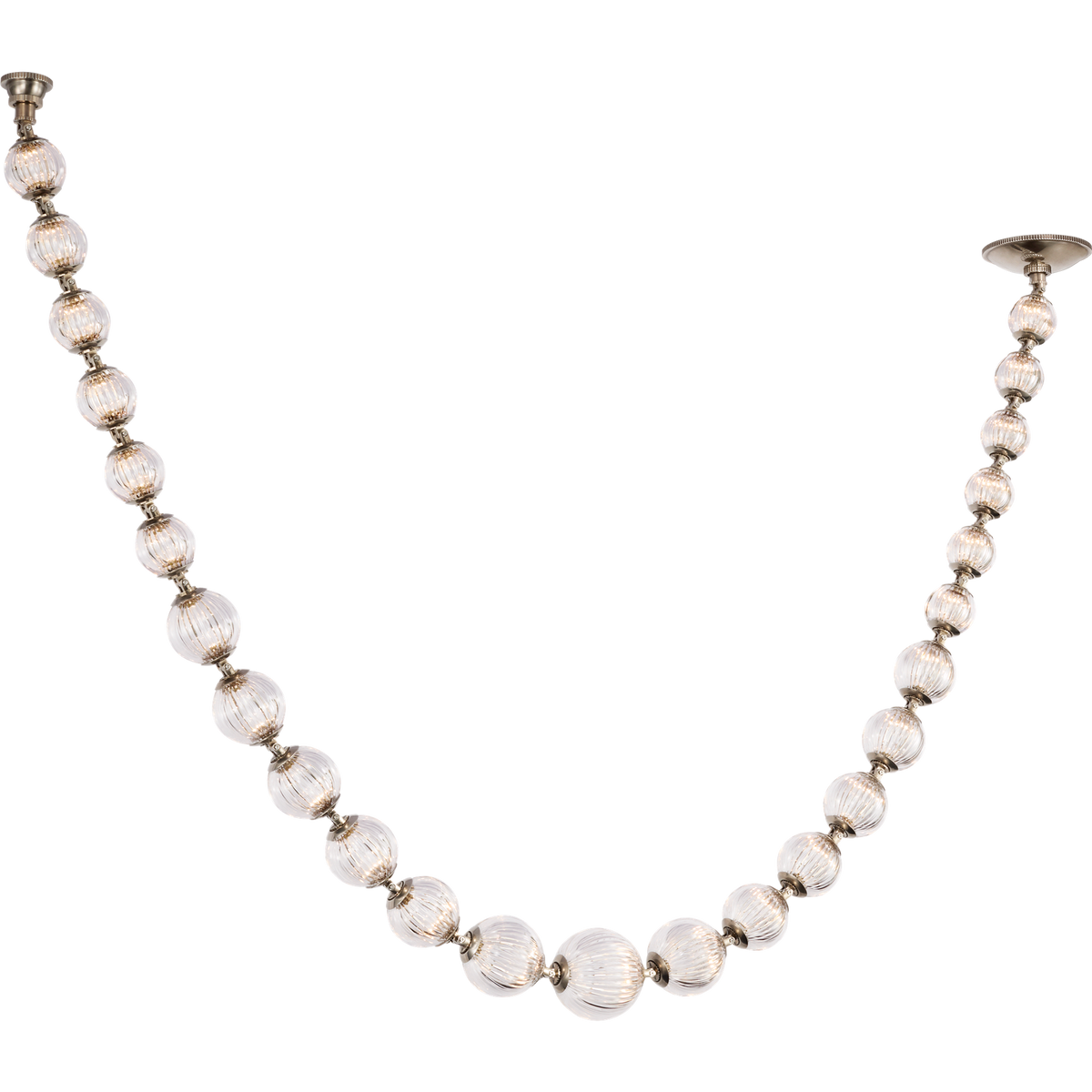Julie Neill Arielle Graduated Necklace Chandelier in Pewter with Clear Cut Glass W4" - 55.5" x H35"