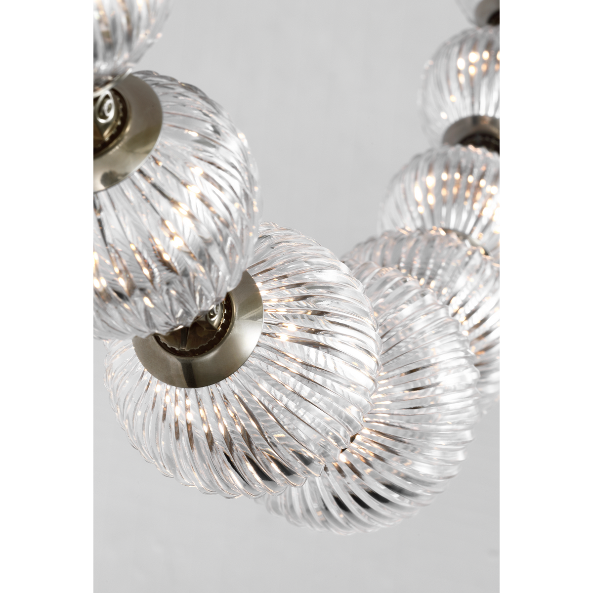 Julie Neill Arielle Graduated Necklace Chandelier in Pewter with Clear Cut Glass W4" - 55.5" x H35"