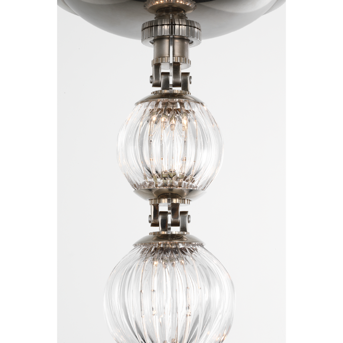 Julie Neill Arielle Graduated Necklace Chandelier in Pewter with Clear Cut Glass W4" - 55.5" x H35"