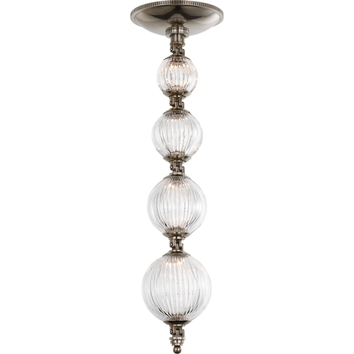 Julie Neill Arielle Graduated Necklace Chandelier in Pewter with Clear Cut Glass W4" - 55.5" x H35"