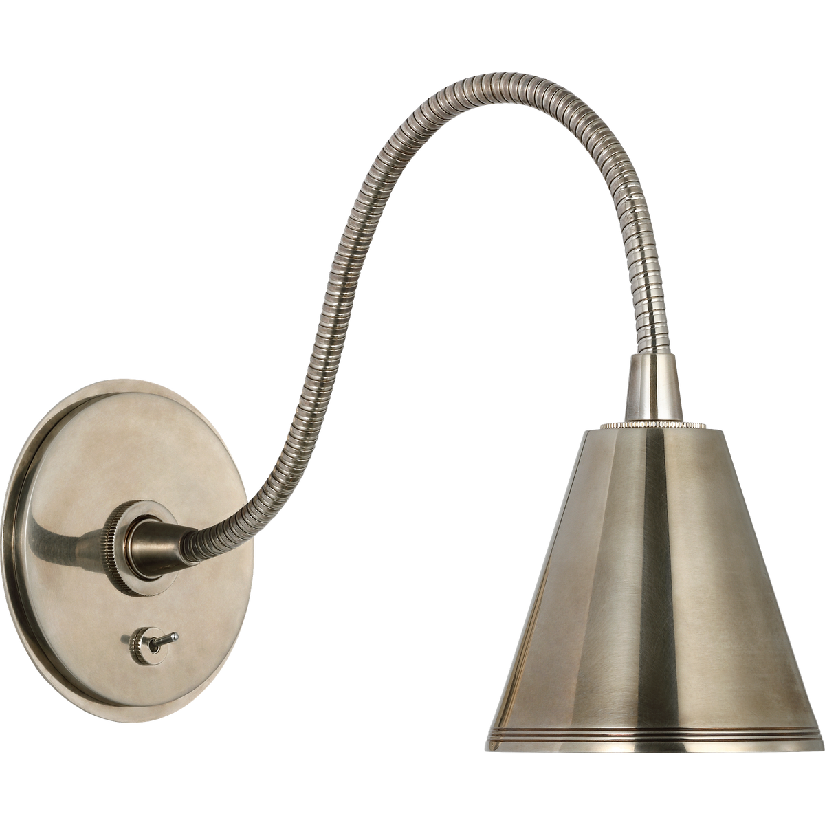 Marie Flanigan Harlan Gooseneck Reading Light in Pewter W4.5" x H7.75" x E13.5"