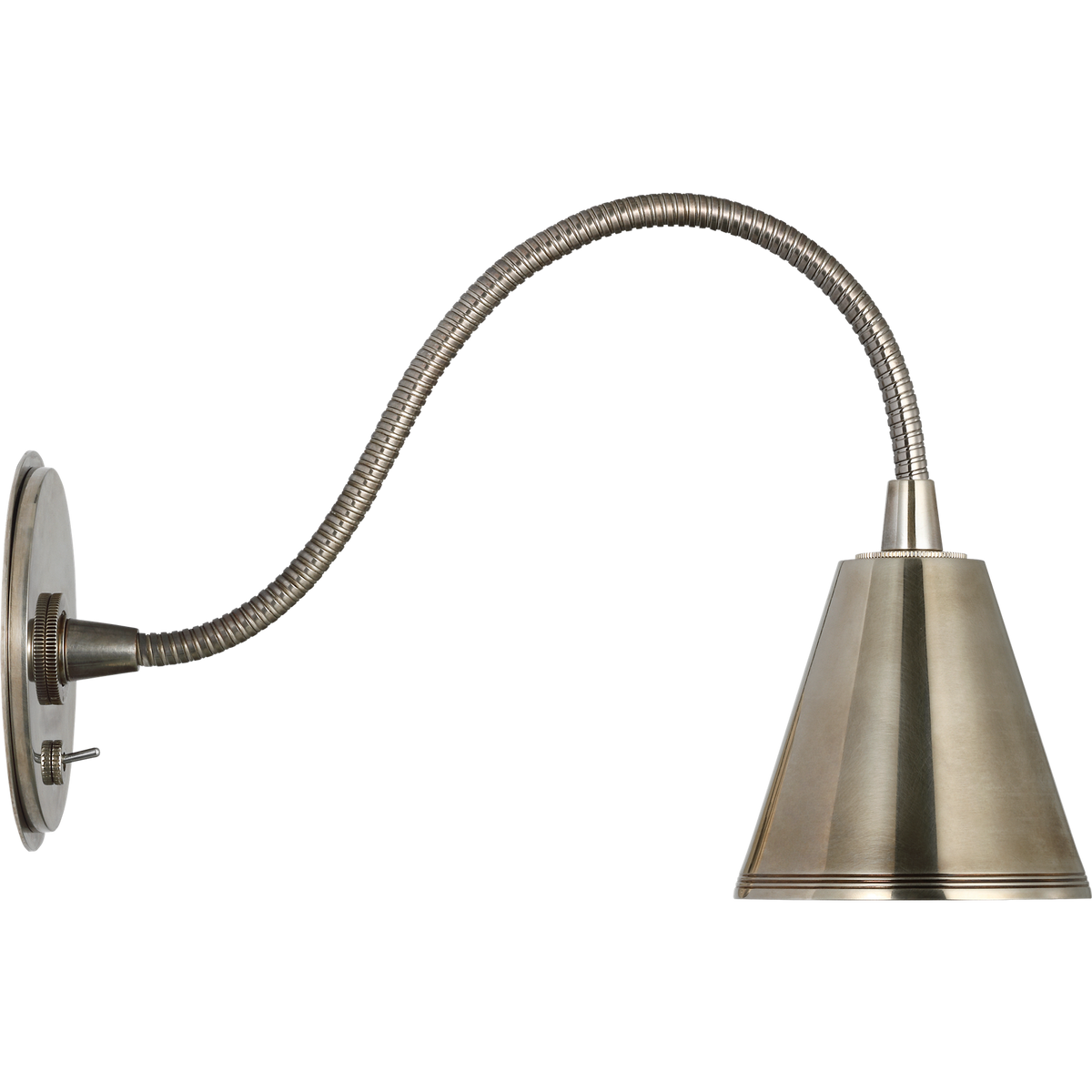 Marie Flanigan Harlan Gooseneck Reading Light in Pewter W4.5" x H7.75" x E13.5"