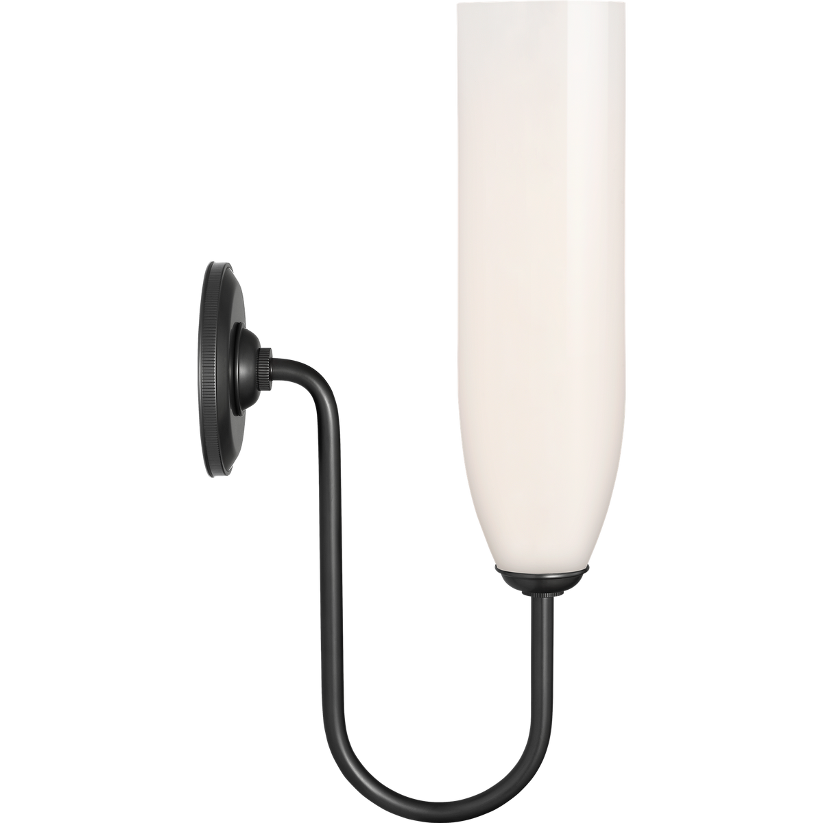 Marie Flanigan Meridien 16" Single Sconce in Bronze with White Glass W4.25" x H16.25" x E8"