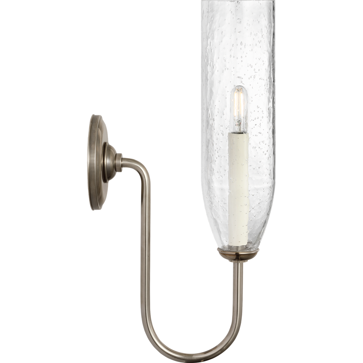 Marie Flanigan Meridien 16" Single Sconce in Pewter with Clear Restoration Glass W4.25" x H16.25" x E8"