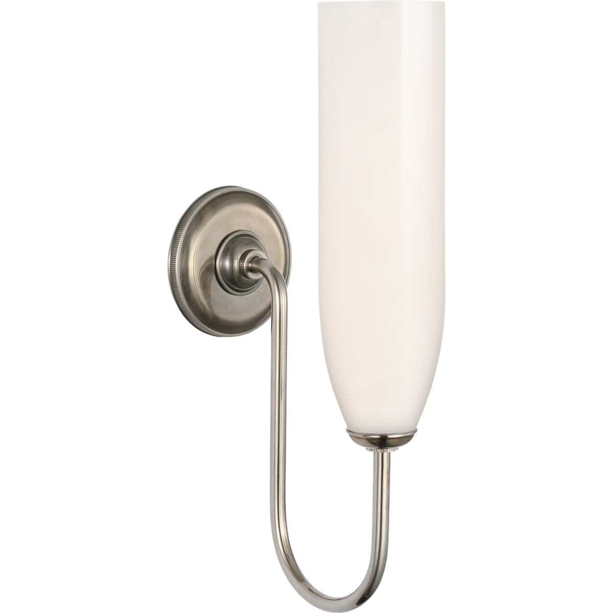 Marie Flanigan Meridien 16" Single Sconce in Pewter with White Glass W4.25" x H16.25" x E8"