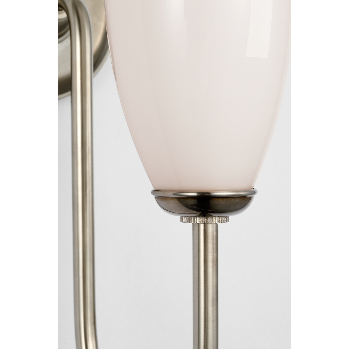 Marie Flanigan Meridien 16" Single Sconce in Pewter with White Glass W4.25" x H16.25" x E8"