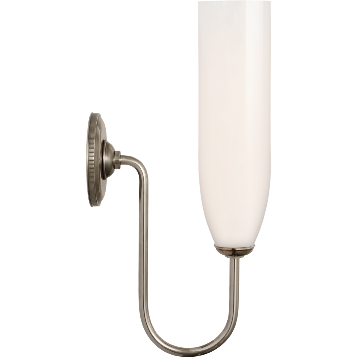 Marie Flanigan Meridien 16" Single Sconce in Pewter with White Glass W4.25" x H16.25" x E8"