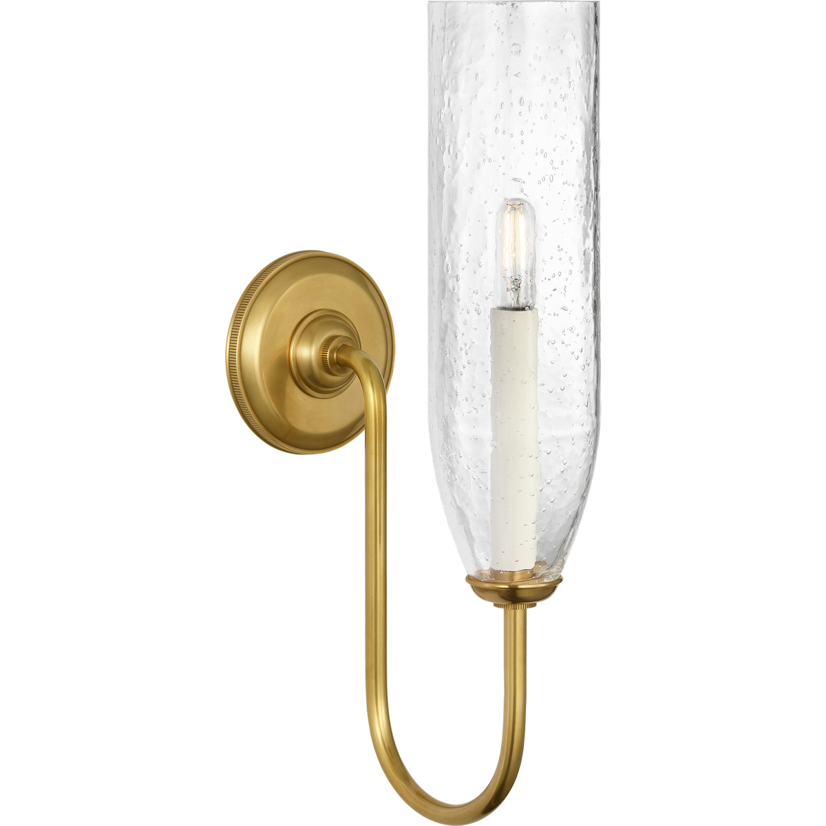 Marie Flanigan Meridien 16" Single Sconce in Soft Brass with Clear Restoration Glass W4.25" x H16.25" x E8"