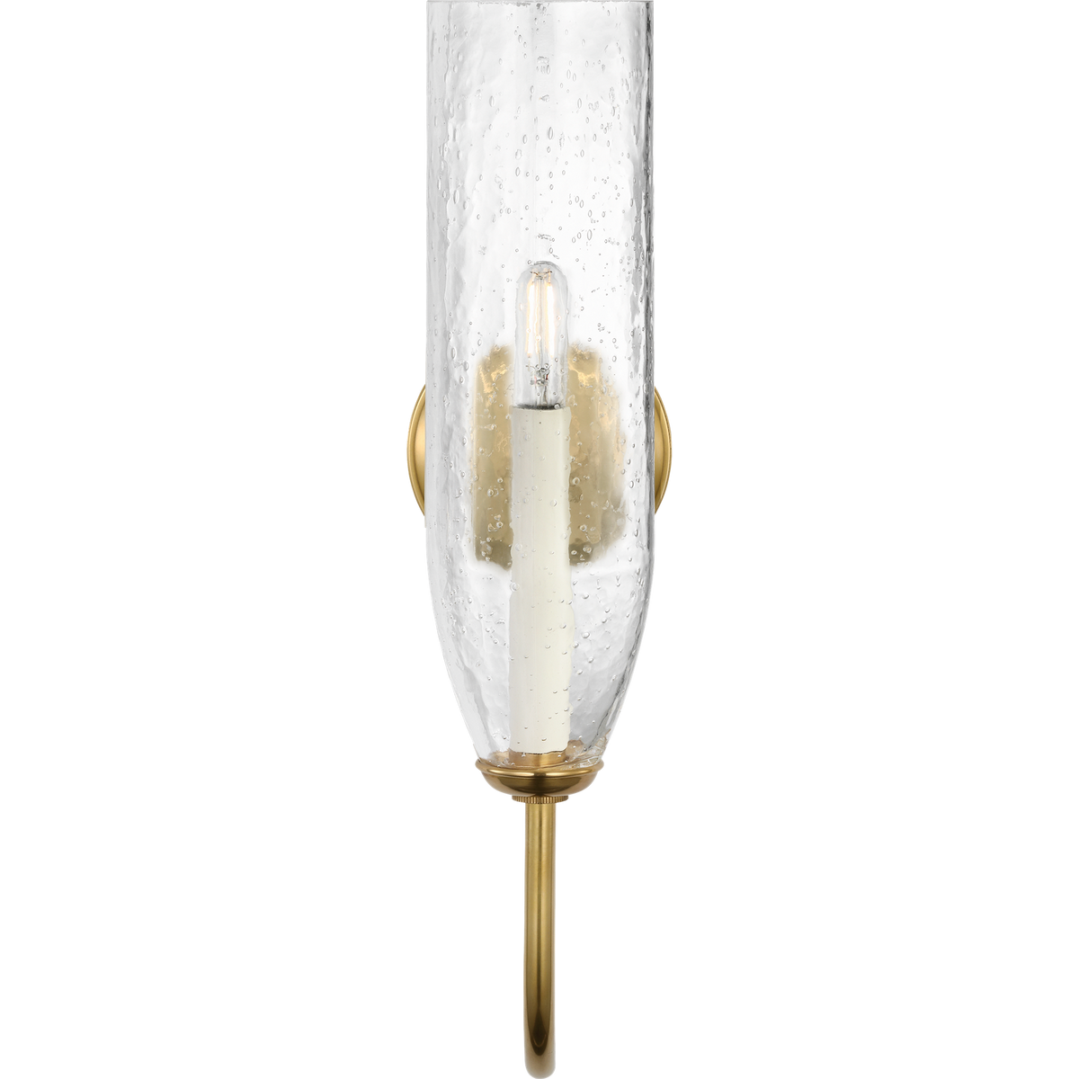 Marie Flanigan Meridien 16" Single Sconce in Soft Brass with Clear Restoration Glass W4.25" x H16.25" x E8"