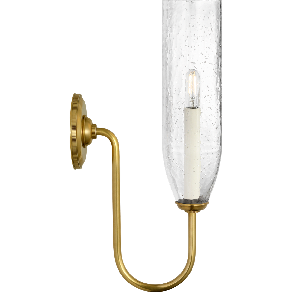 Marie Flanigan Meridien 16" Single Sconce in Soft Brass with Clear Restoration Glass W4.25" x H16.25" x E8"