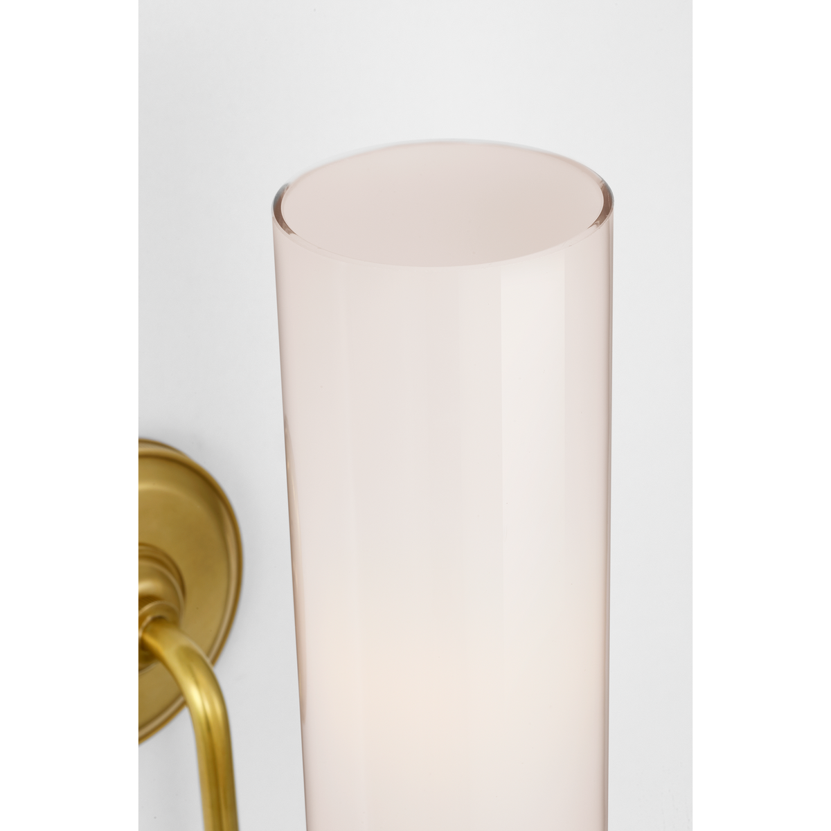 Marie Flanigan Meridien 16" Single Sconce in Soft Brass with White Glass W4.25" x H16.25" x E8"
