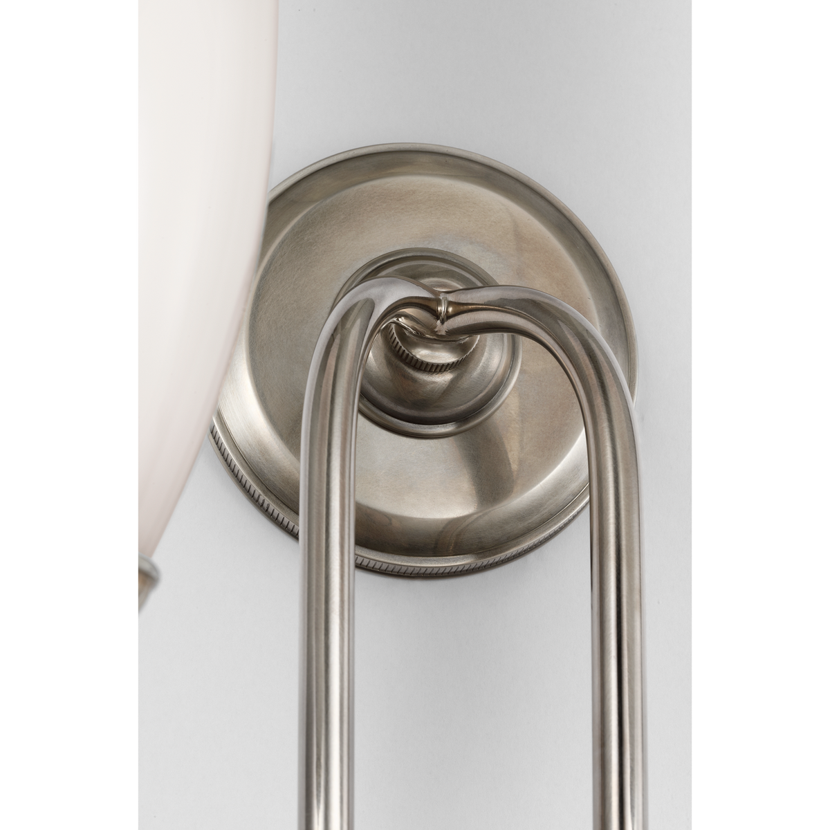 Marie Flanigan Meridien 16" Double Sconce in Pewter with White Glass W10.75" x H16.25" x E8"
