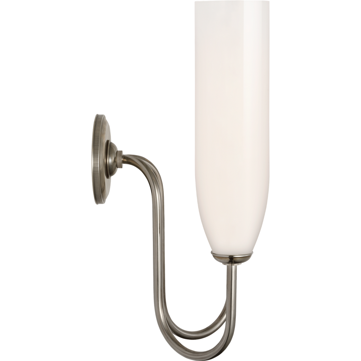 Marie Flanigan Meridien 16" Double Sconce in Pewter with White Glass W10.75" x H16.25" x E8"