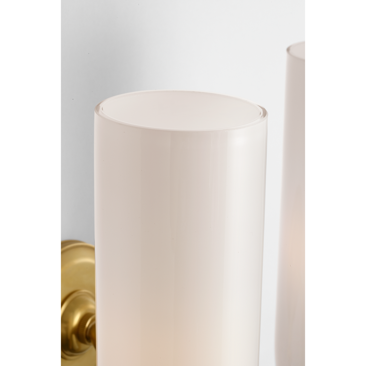 Marie Flanigan Meridien 16" Double Sconce in Soft Brass with White Glass W10.75" x H16.25" x E8"