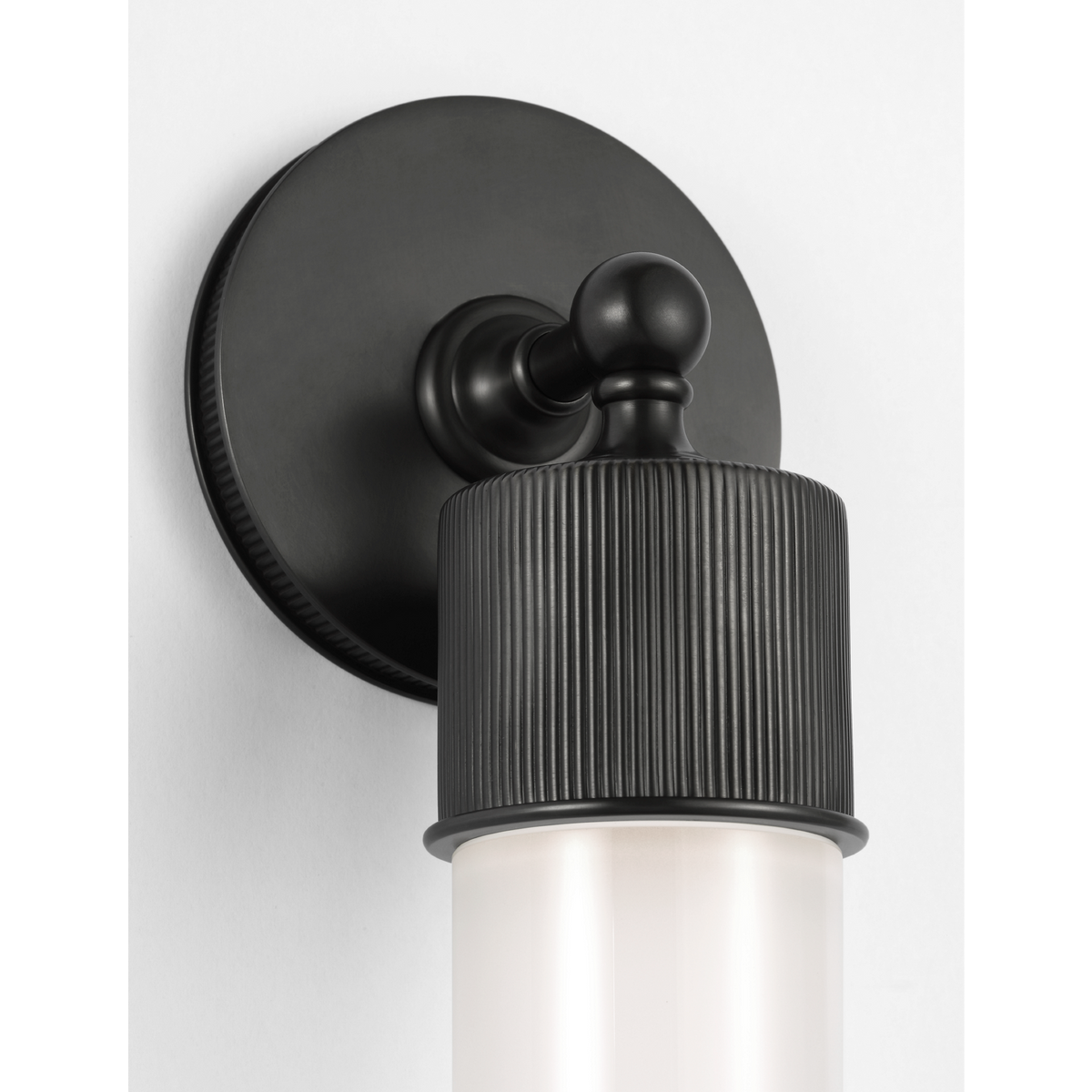 Marie Flanigan Ansel 19" Bath Sconce in Bronze with White Glass W4.25" x H18.5" x E4"