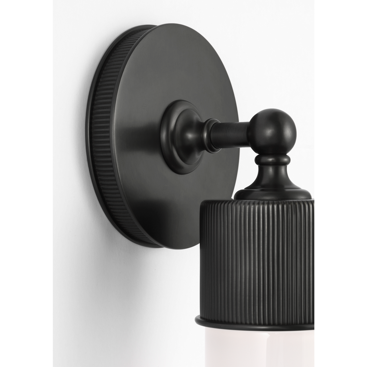 Marie Flanigan Ansel 19" Bath Sconce in Bronze with White Glass W4.25" x H18.5" x E4"