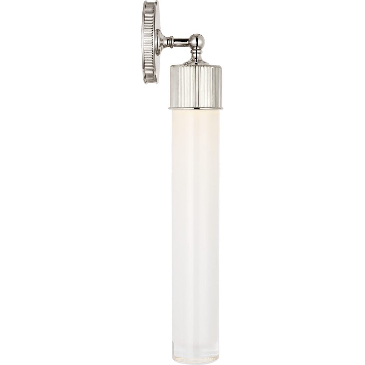 Marie Flanigan Ansel 19" Bath Sconce in Polished Nickel with White Glass W4.25" x H18.5" x E4"