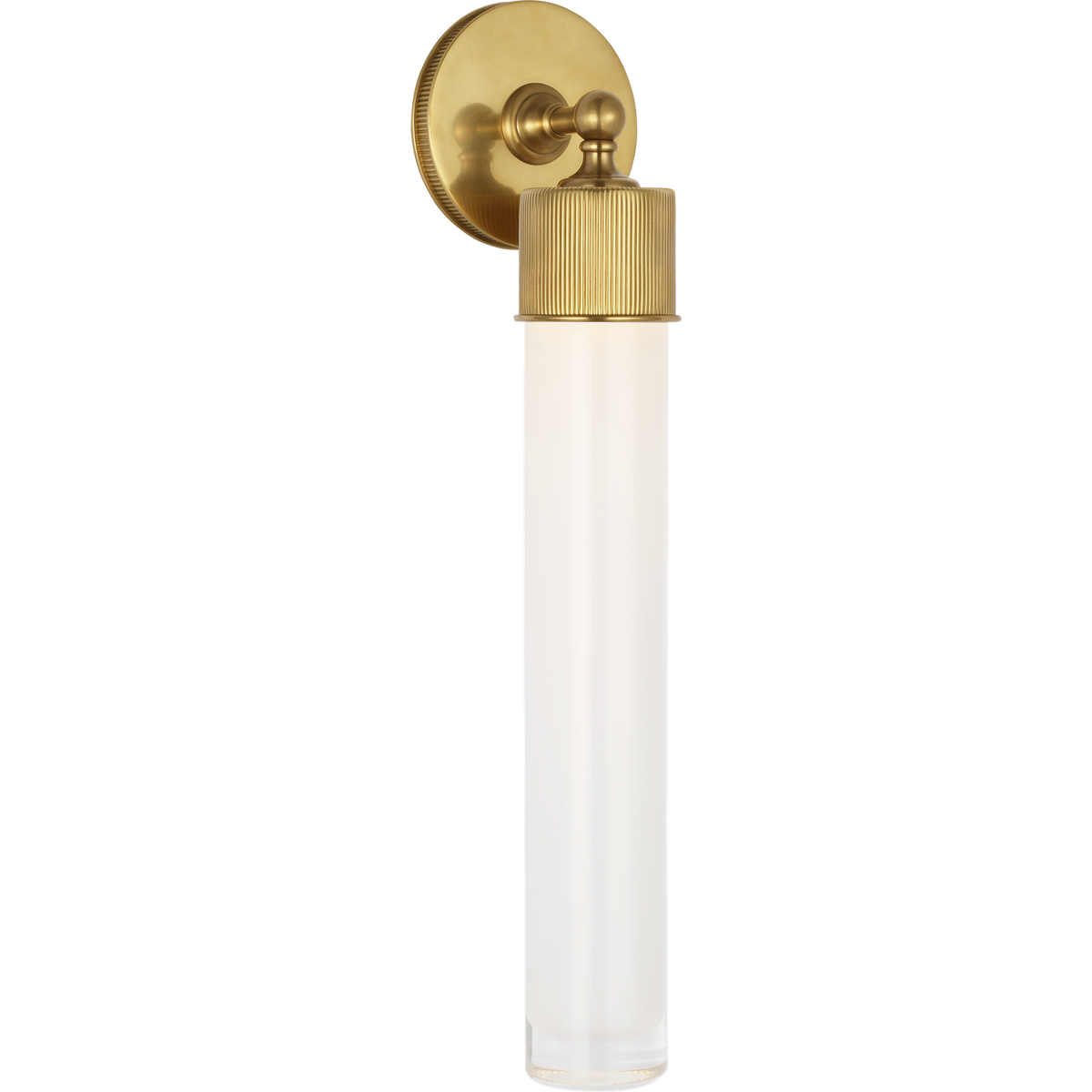 Marie Flanigan Ansel 19" Bath Sconce in Soft Brass with White Glass W4.25" x H18.5" x E4"