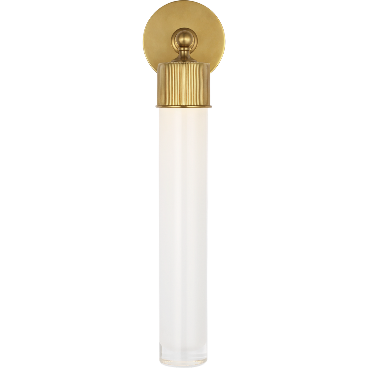 Marie Flanigan Ansel 19" Bath Sconce in Soft Brass with White Glass W4.25" x H18.5" x E4"