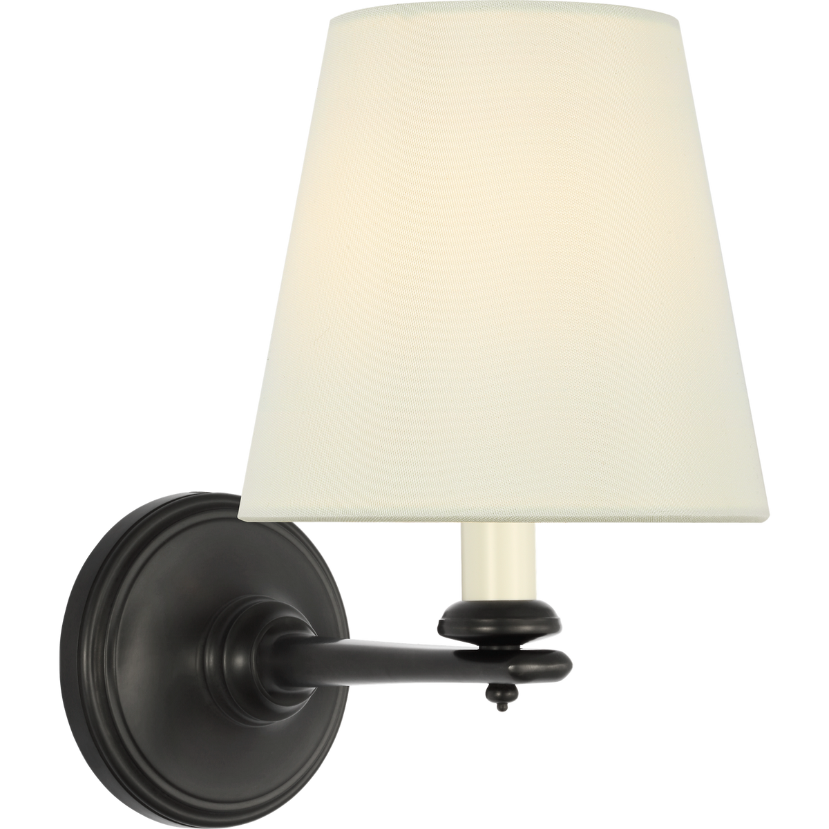 Marie Flanigan Tess 9" Single Sconce in Bronze with Silk Shade W6" x H9.25" x E9"