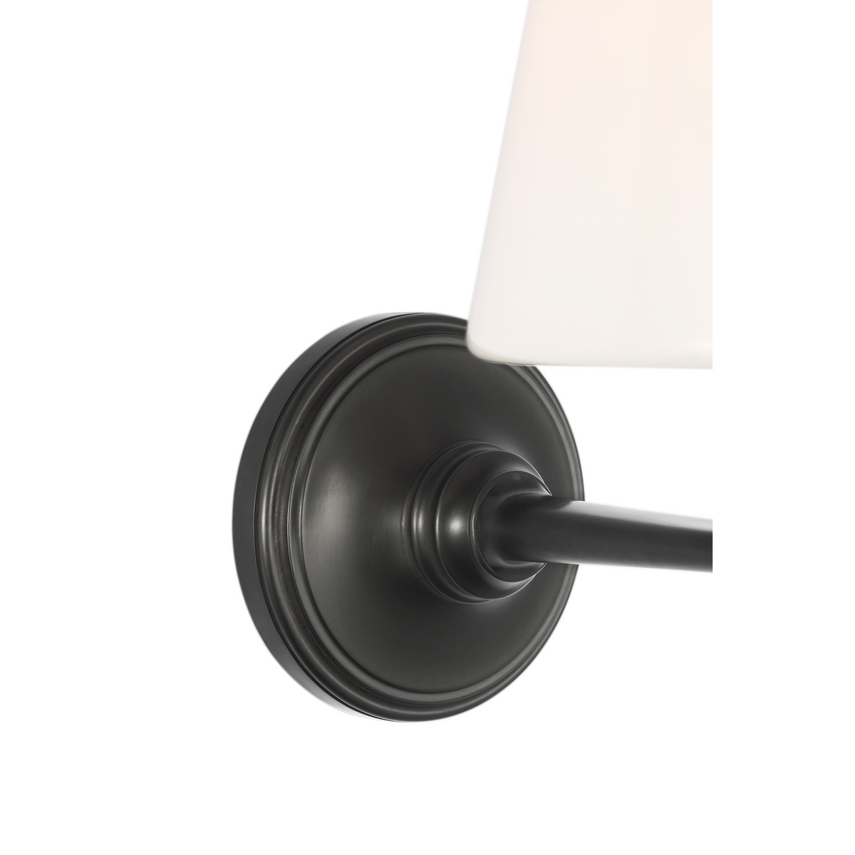 Marie Flanigan Tess 9" Single Sconce in Bronze with White Glass Shade W6" x H9.25" x E9"