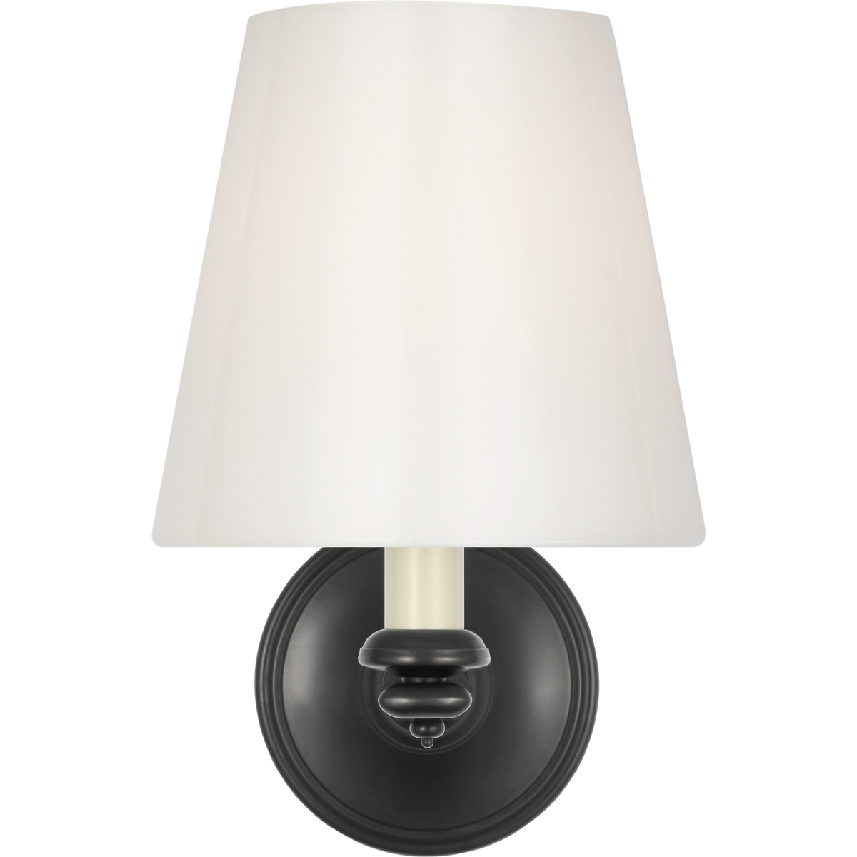Marie Flanigan Tess 9" Single Sconce in Bronze with White Glass Shade W6" x H9.25" x E9"