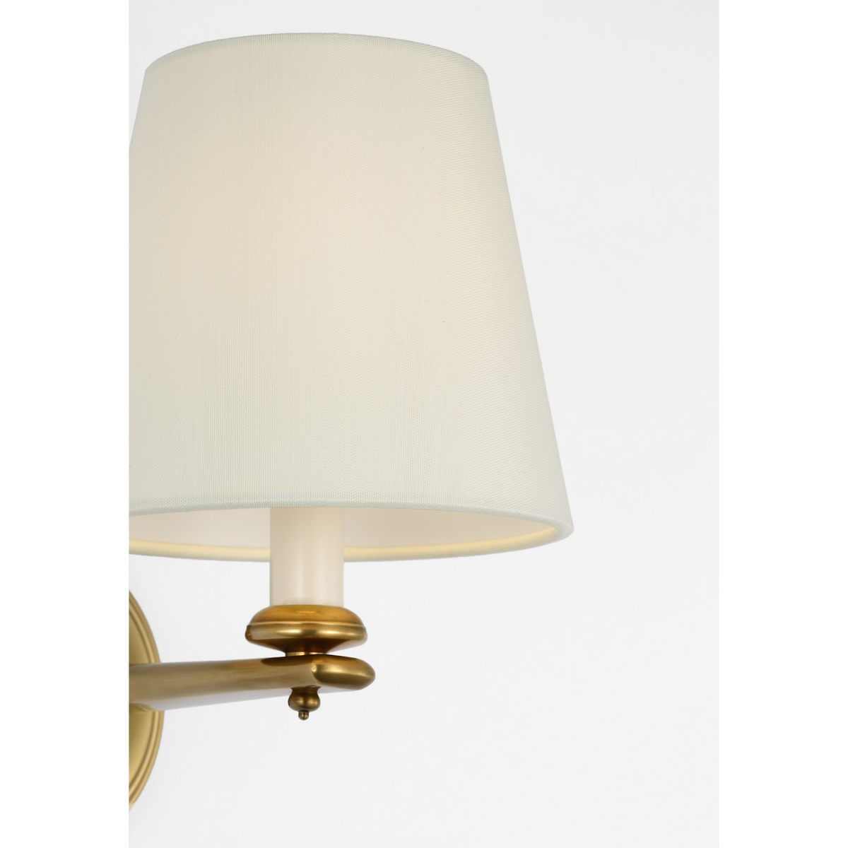 Marie Flanigan Tess 9" Single Sconce in Soft Brass with Silk Shade W6" x H9.25" x E9"
