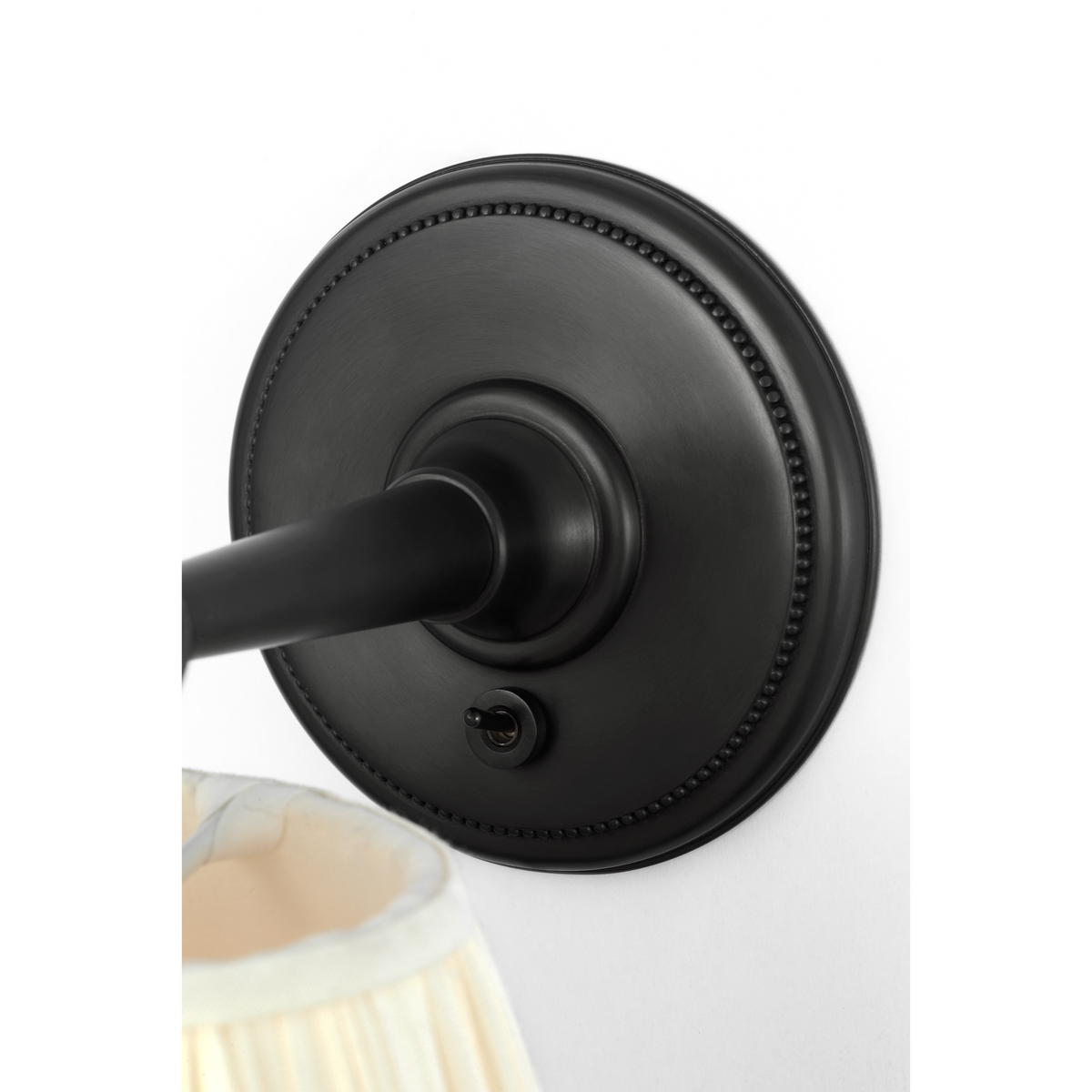 Marie Flanigan Hollander 9" Pivoting Sconce in Bronze with Silk Pleated Shade W7.5" x H8.5" x E9.25"