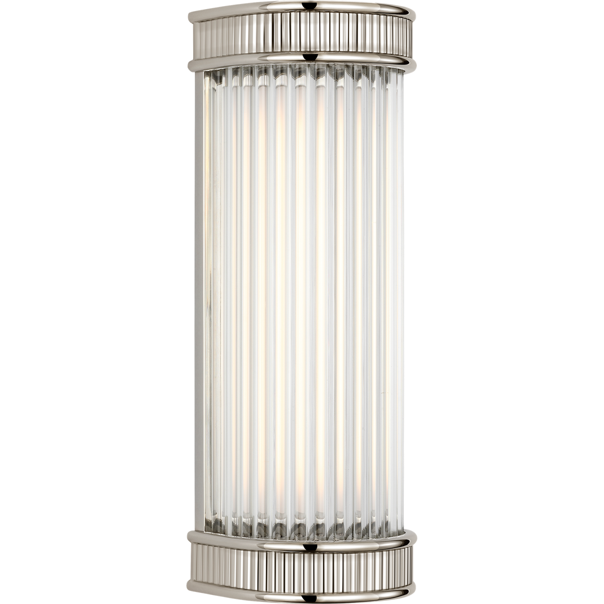 Marie Flanigan Menil 12" Linear Bath Sconce in Polished Nickel with Crystal Rods W4.25" x H12" x E3.5"