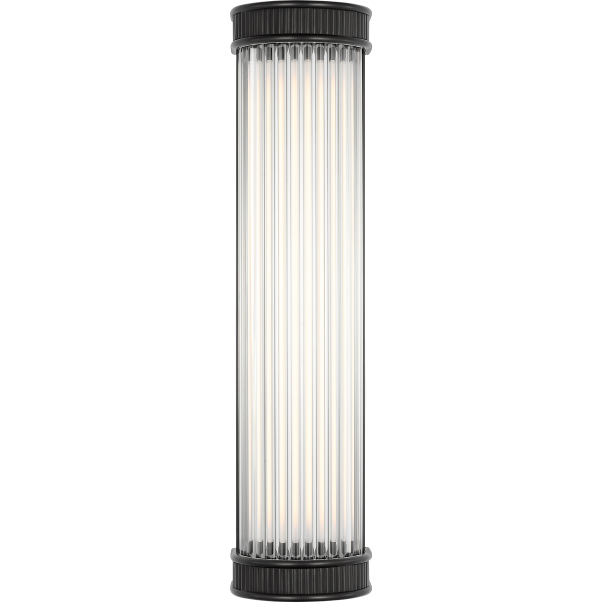 Marie Flanigan Menil 18" Linear Bath Sconce in Bronze with Crystal Rods W4.25" x H18" x E3.5"