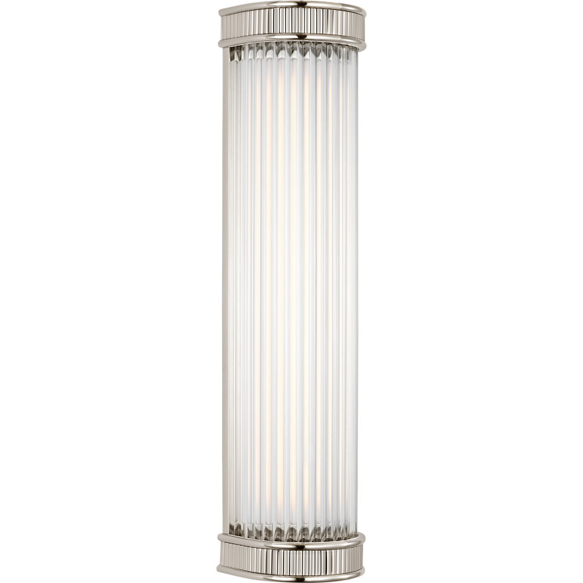 Marie Flanigan Menil 18" Linear Bath Sconce in Polished Nickel with Crystal Rods W4.25" x H18" x E3.5"
