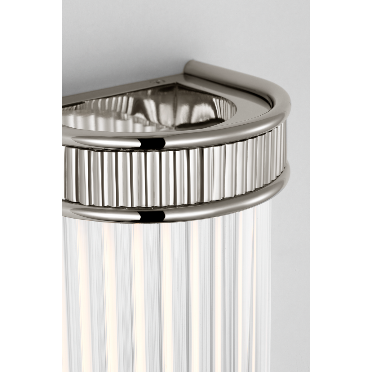 Marie Flanigan Menil 18" Linear Bath Sconce in Polished Nickel with Crystal Rods W4.25" x H18" x E3.5"