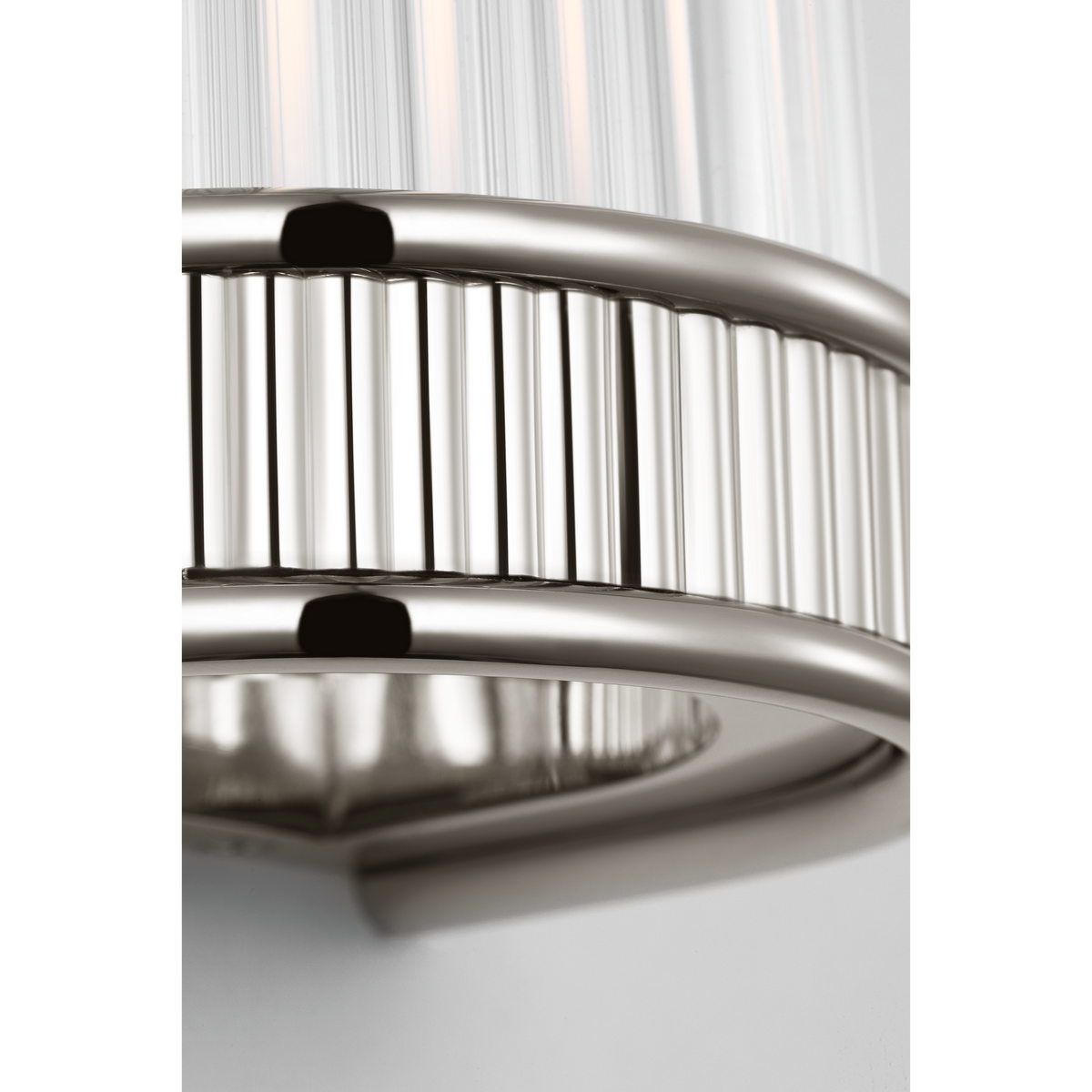 Marie Flanigan Menil 18" Linear Bath Sconce in Polished Nickel with Crystal Rods W4.25" x H18" x E3.5"