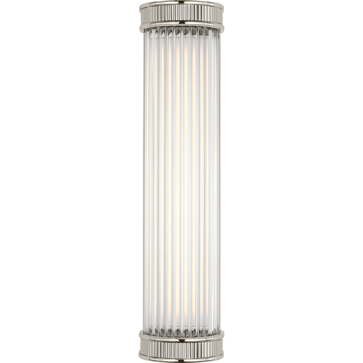 Marie Flanigan Menil 18" Linear Bath Sconce in Polished Nickel with Crystal Rods W4.25" x H18" x E3.5"
