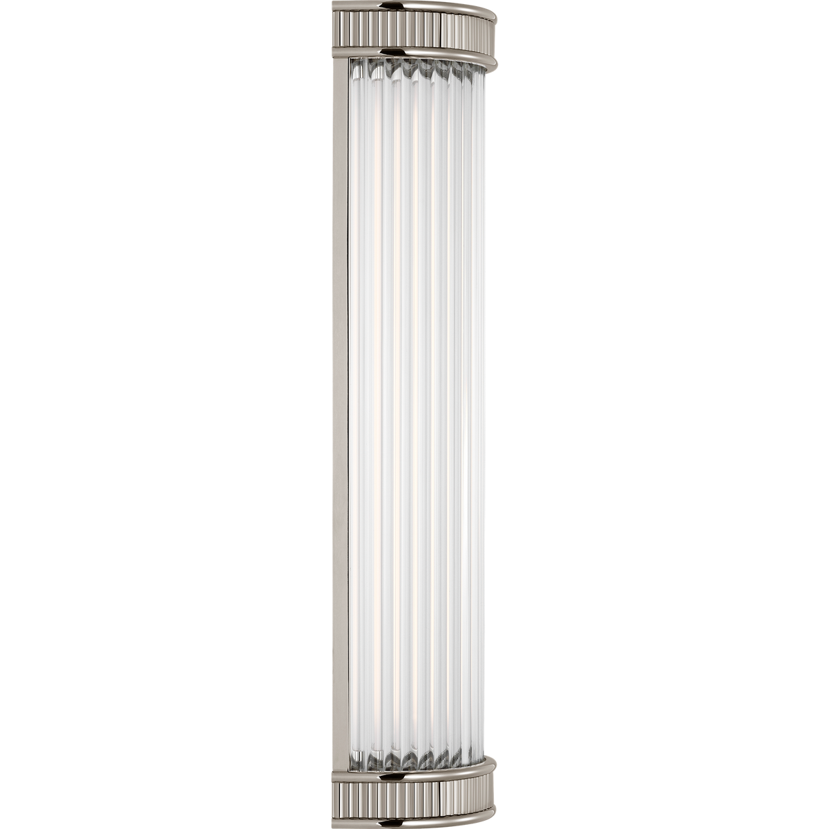 Marie Flanigan Menil 18" Linear Bath Sconce in Polished Nickel with Crystal Rods W4.25" x H18" x E3.5"