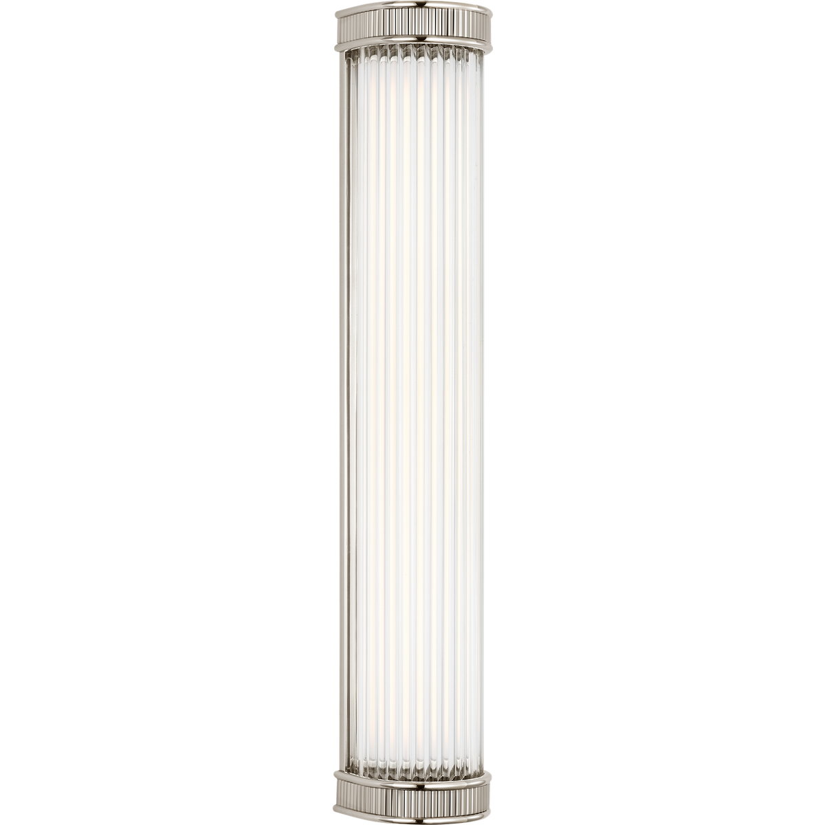 Marie Flanigan Menil 24" Linear Bath Sconce in Polished Nickel with Crystal Rods W4.25" x H24" x E3.5"